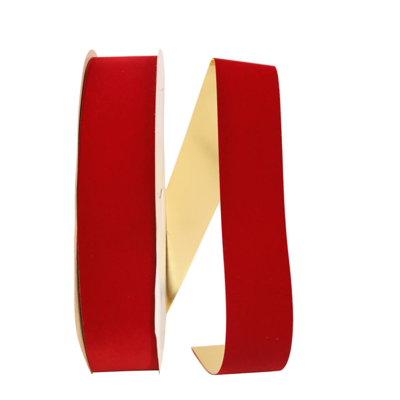 JAM Paper 2.5" x 100yd. Velvet Gold Back Ribbon